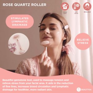 Set: Rodillo & Gua Sha de Cuarzo Rosa