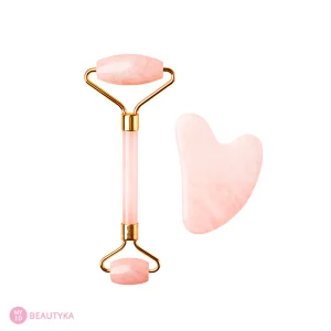 Set: Rodillo & Gua Sha de Cuarzo Rosa
