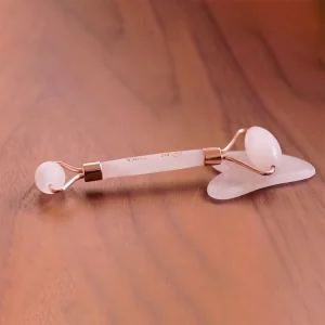 Set: Rodillo & Gua Sha de Cuarzo Rosa